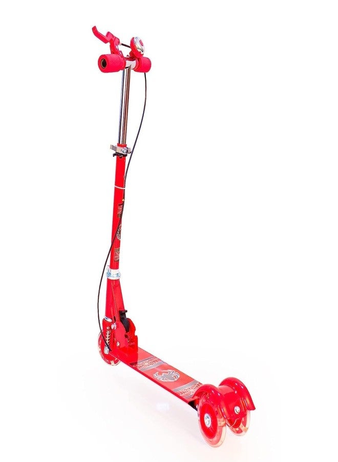HARIRUP Foldable Kick Scooter for Kids and Adults, 3 Wheeled Push Scooter Adjustable Handlebar and Strong Thick Deck Red - Image 2